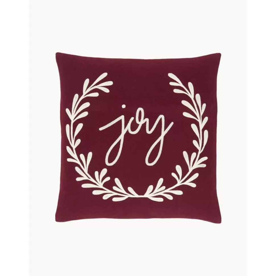 Store Westwing Collection Bestickte Kissenhulle Joy In Rot