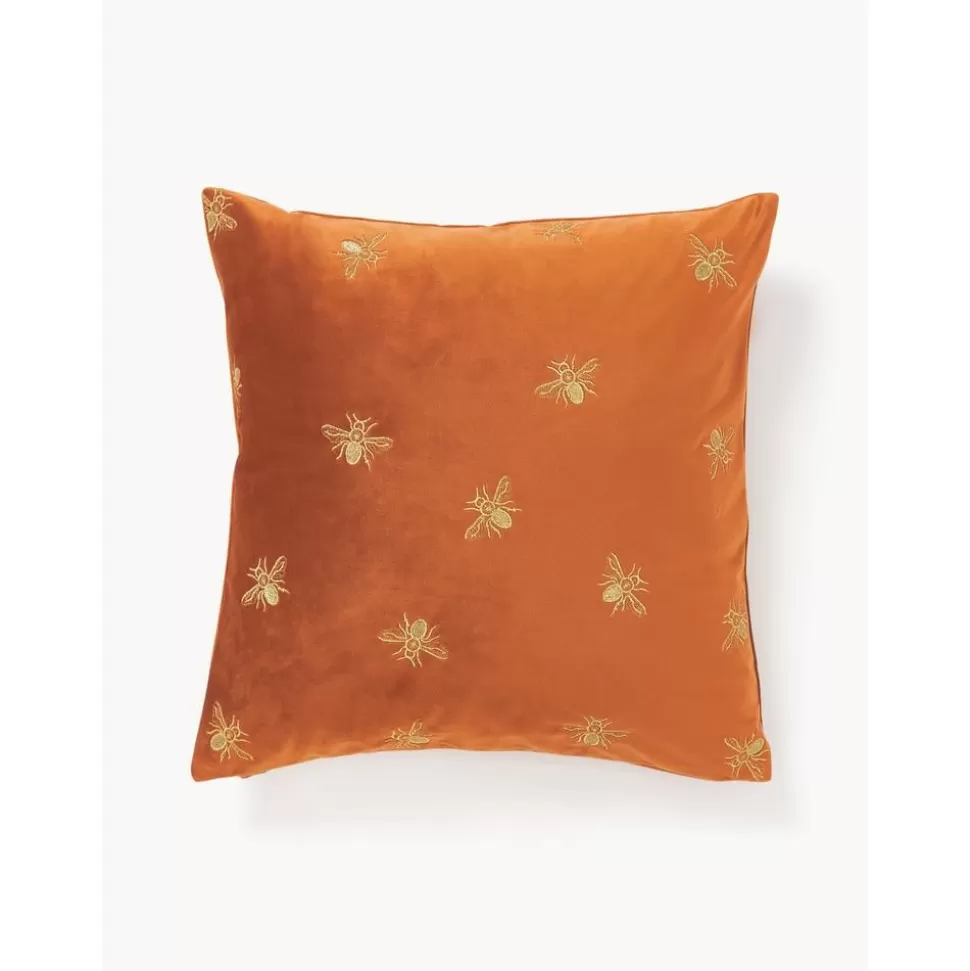 Hot Westwing Collection Bestickte Samt-Kissenhulle Nora