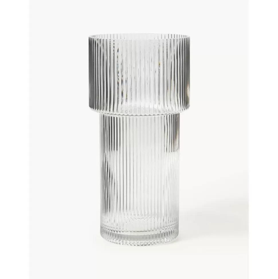 Discount Westwing Collection Glas-Vase Lija Mit Geriffelter Oberflache