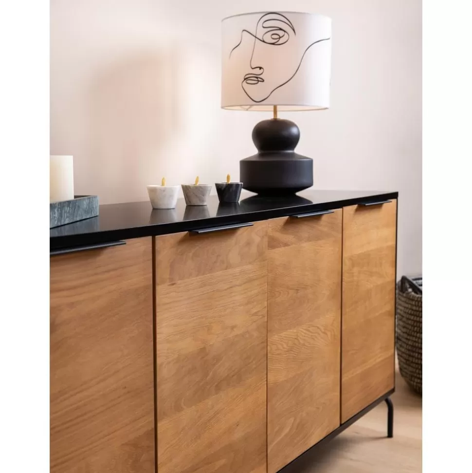 Shop Westwing Collection Grose Keramik-Tischlampe Georgina Mit One-Line-Drawing