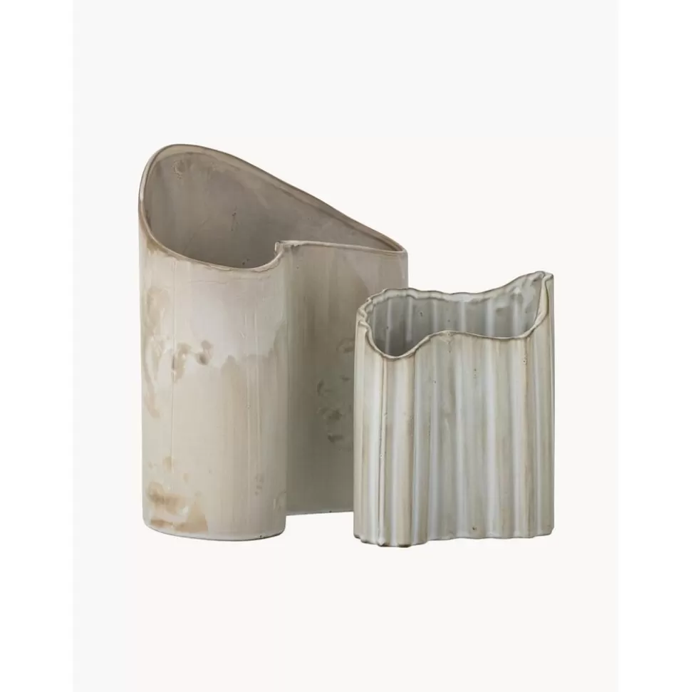 Cheap Bloomingville Handgefertigtes Vasen-Set Henaj Aus Steingut, 2Er-Set