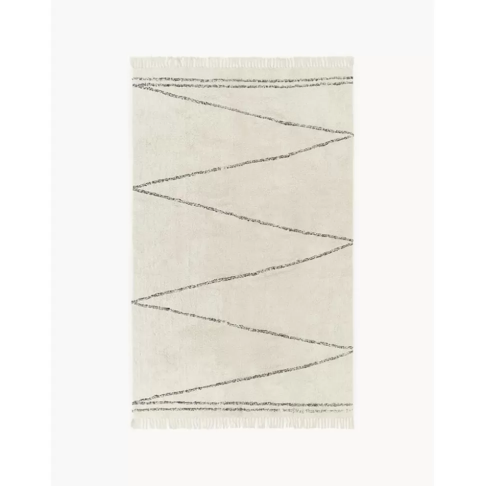 Discount Westwing Collection Handgetufteter Baumwollteppich Asisa Mit Zickzack-Muster Und Fransen