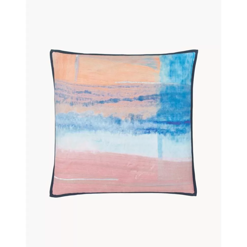 Flash Sale Westwing Collection Kissenhulle Colori Im Aquarell-Look Mit Fransen