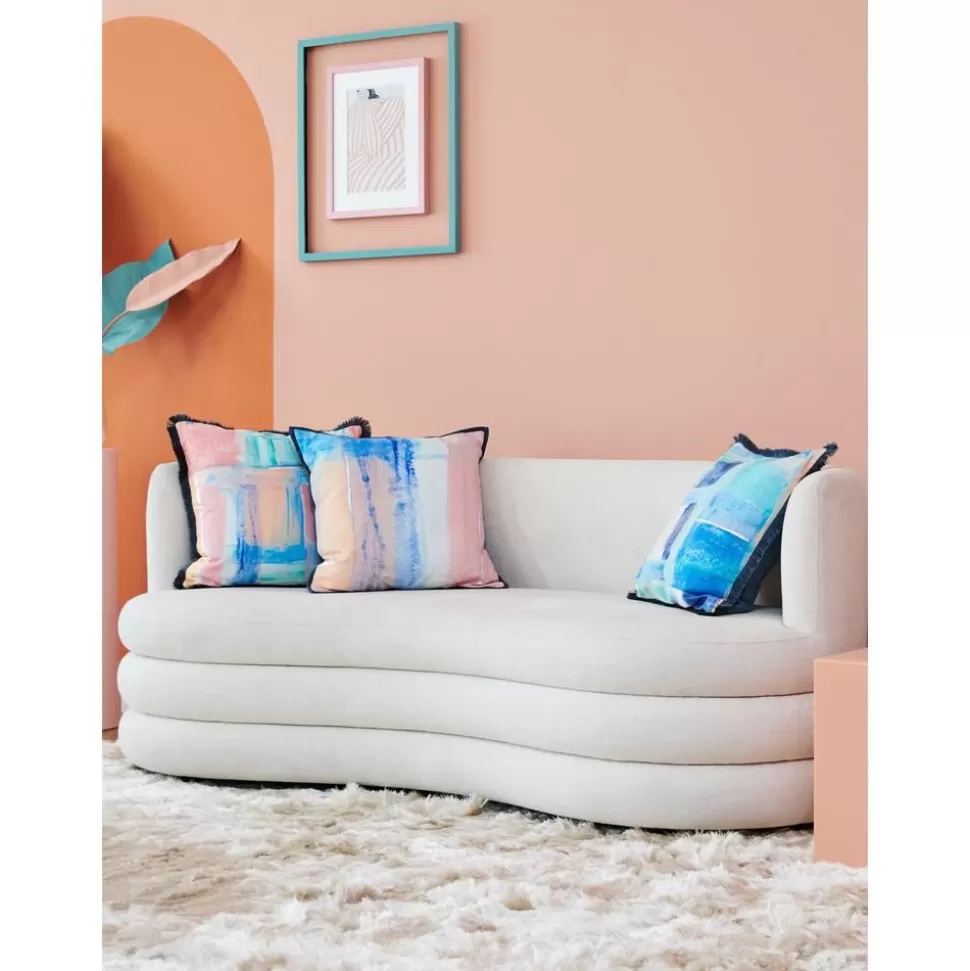 Flash Sale Westwing Collection Kissenhulle Colori Im Aquarell-Look Mit Fransen