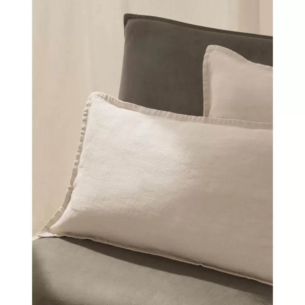 Best Westwing Collection Leinen-Kissenhulle Lanya In Hellbeige
