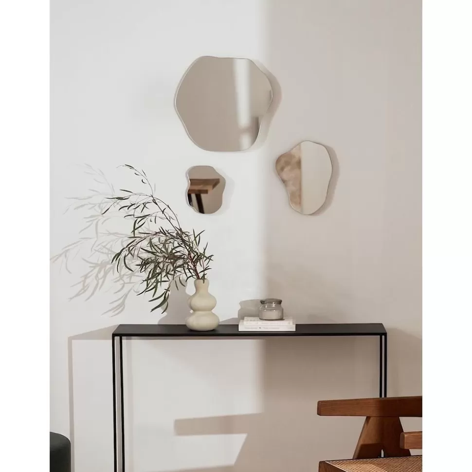 Discount Westwing Collection Rahmenloses Wandspiegel-Set Lia In Organischer Form, 3Er-Set