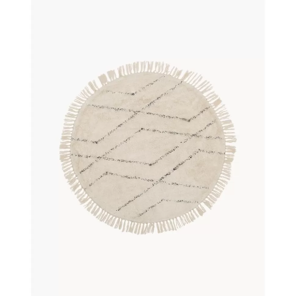 Outlet Westwing Collection Runder Baumwollteppich Bina Mit Rautenmuster, Handgetuftet